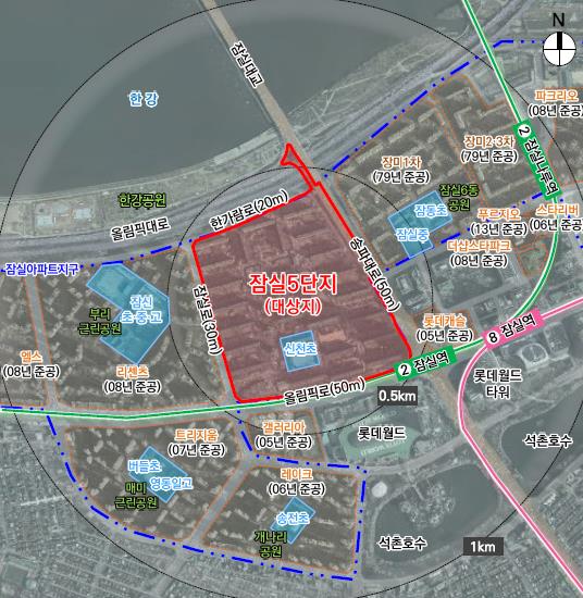 송파구 잠실동 27번지 일대 위치도/제공= 서울시