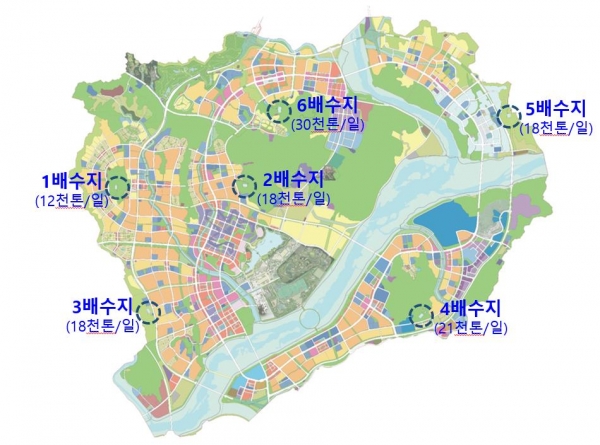 행복도시 배수지(配水池) 위치도/사진=행복청