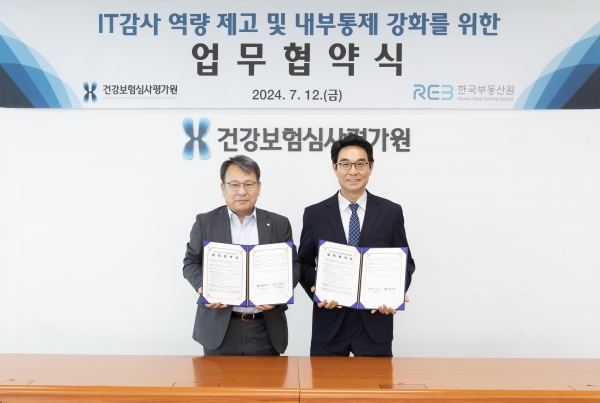 사진 왼쪽 한국부동산원 권순일 감사와 건강보험심사평가원 김인성 감사/사진제공=한국부동산원