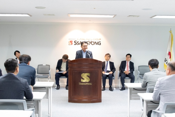 김인수 대표이사 기념사 모습/사진=쌍용건설 제공
