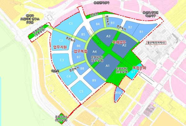 용산국제업무지구 개발사업 토지이용계획도/제공=국토부
